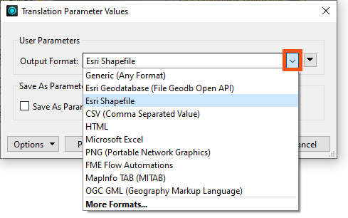 Default behavior: pick any format